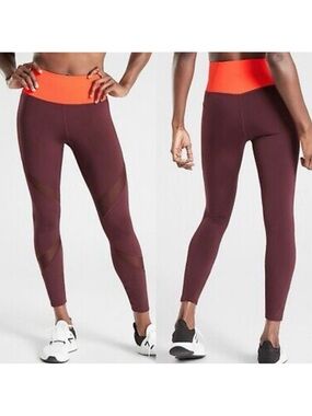 Athleta Tenacity 7/8 Tight Leggings Powerlift High Rise: Antique Burgundy